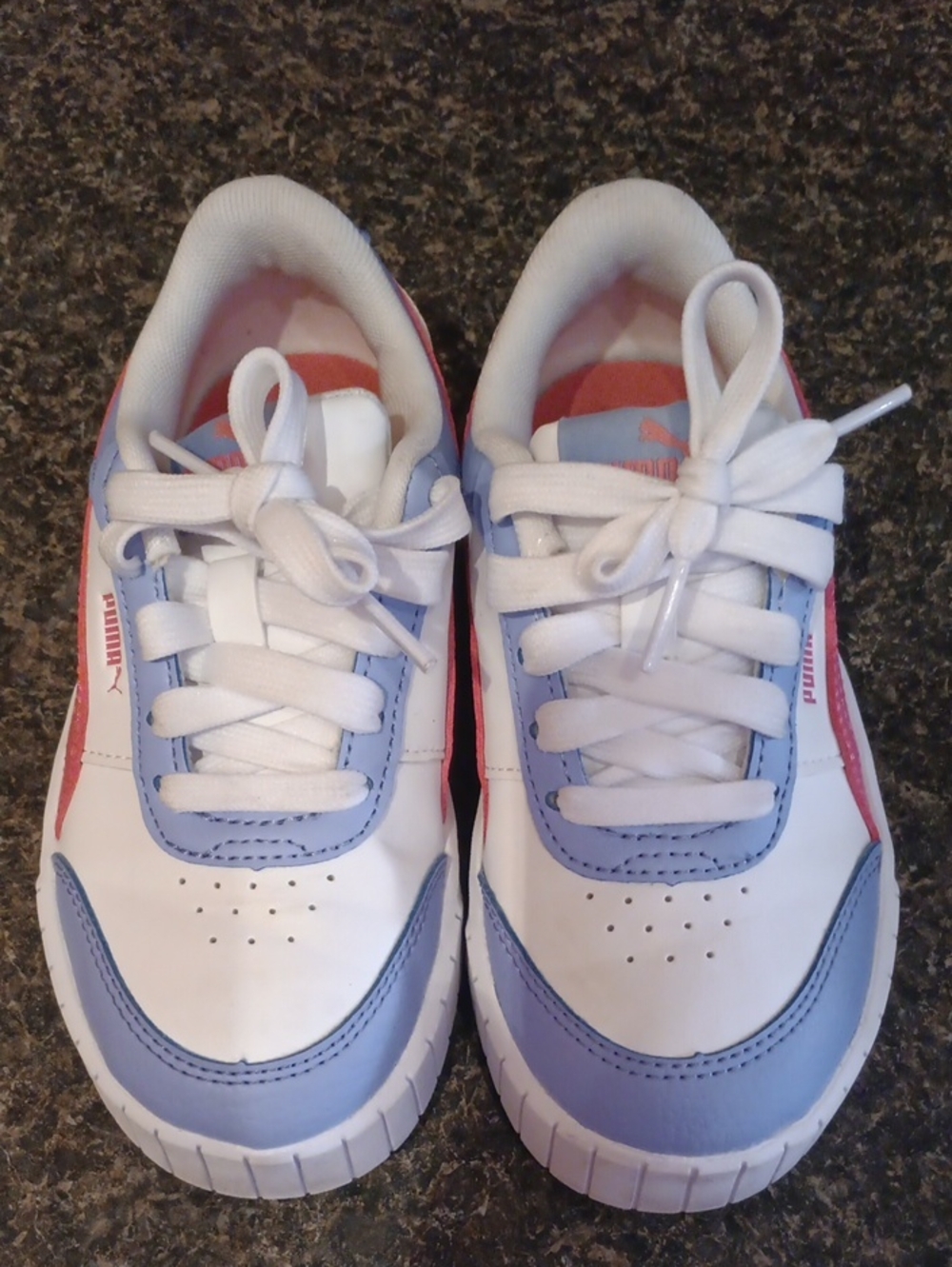 Puma Kids White, Light Blue & Pink Low-Top Sneakers